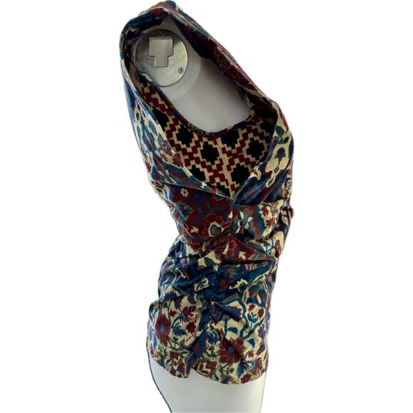 Ranna Gill Pleated Velvet Blouse M - Picture 3 of 10